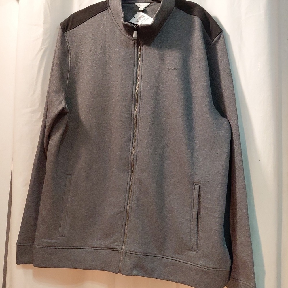 Y2k 90s Calvin Klein New Jacket Men's Sz XL  Fleece‎ Pockets Full Zip